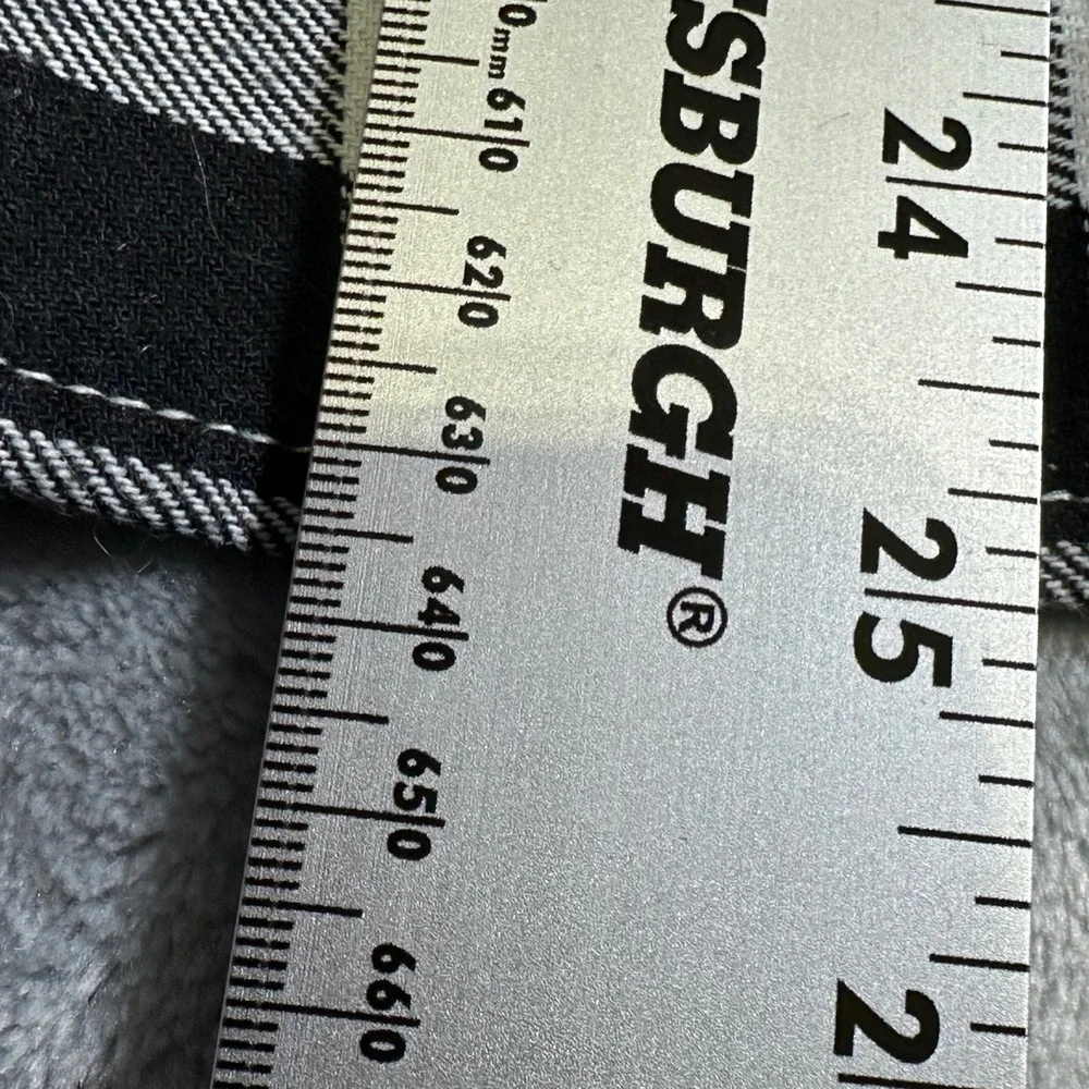 MONUMENT Mens Flannel Shirt Hooded Buffalo Plaid Black/White Lg‎ Cozy Streetwear